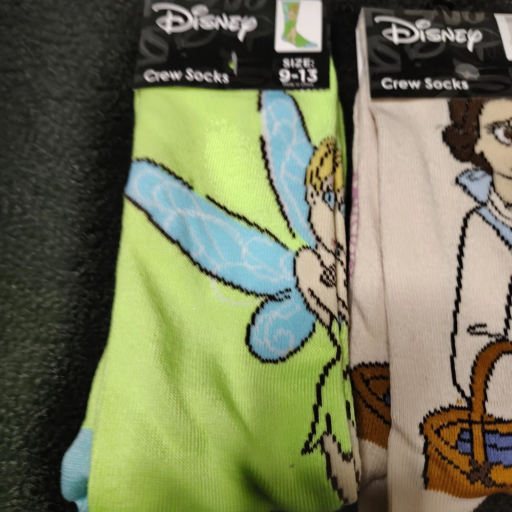 Disney Princess Crew Socks Set Of 3Unisex Size 9-13 NEW